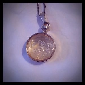 Super Long Necklace with Beads Inside Charm